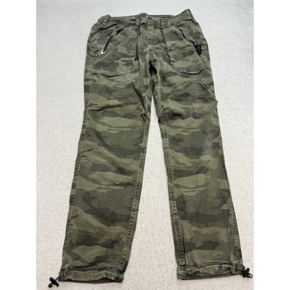 Abercrombie & Fitch Cargo Pants Mens 31x30 Green Camo Stretch Drawstring Army